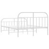 vidaXL Cadre de lit m&eacute;tal sans matelas et pied de lit blanc 140x190 cm