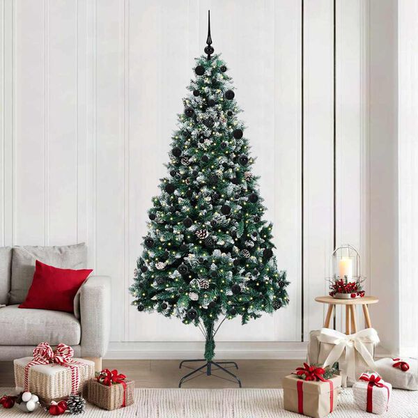 vidaXL Sapin de Noël artificiel Vert 210 cm PVC, Acier et Plastique