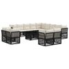 vidaXL Ensemble de canap&eacute; de jardin 14 pc Noir polyrotin