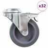 vidaXL 32 pcs Roulettes pivotantes &agrave; trou de boulon 75 mm