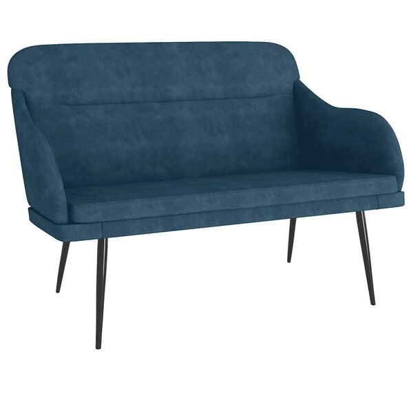 vidaXL Banc Bleu 110x76x80 cm Velours