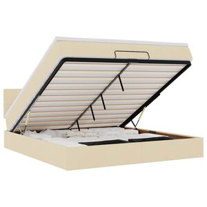 VidaXL Cadre de lit ottoman avec matelas cr&egrave;me 160x200 cm tissu
