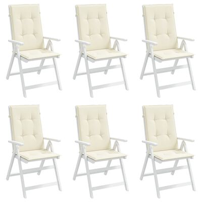 vidaXL Coussins de chaise de jardin 6 pcs Crème 120x50x3 cm