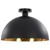 vidaXL Plafonniers 2 pcs Noir et dor&eacute; Semi-sph&eacute;rique E27