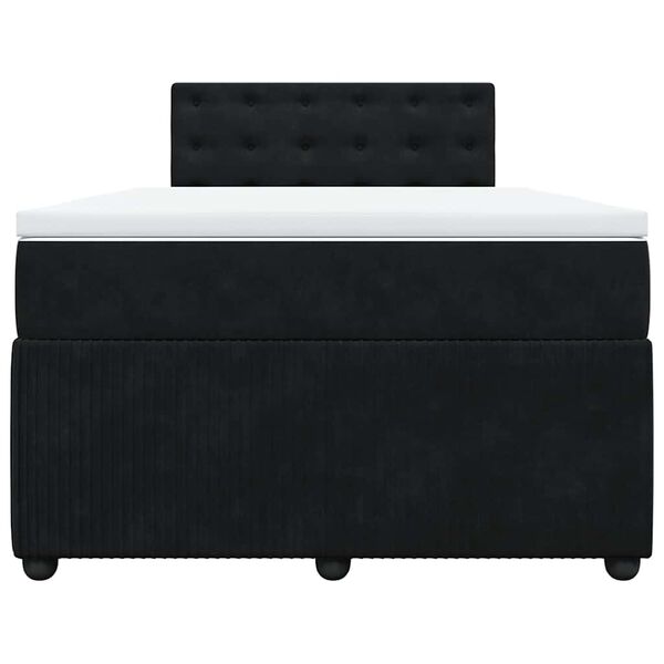 vidaXL Sommier &agrave; lattes de lit avec matelas Noir 120x200 cm Velours
