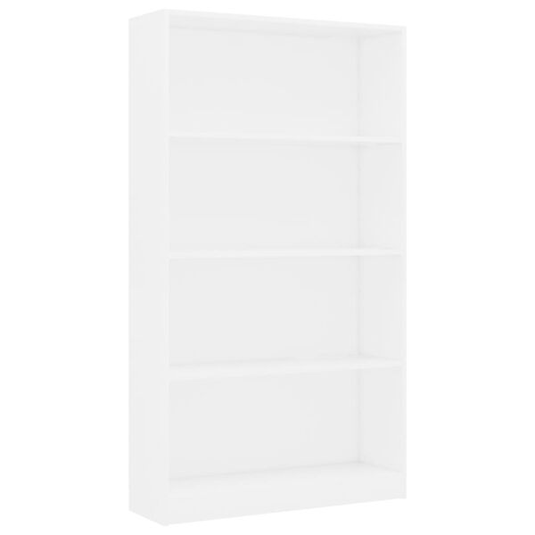 vidaXL Biblioth&egrave;que &agrave; 4 niveaux Blanc 80x24x142 cm Bois d&rsquo;ing&eacute;nierie