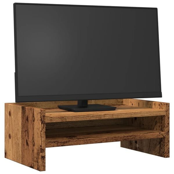 vidaXL Support de moniteur vieux bois 42x24x16 cm bois d'ing&eacute;nierie