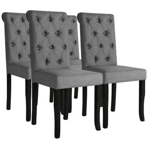 vidaXL Chaises &agrave; manger lot de 4 gris fonc&eacute; tissu