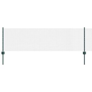 vidaXL Cl&ocirc;ture en fil soud&eacute; avec poteaux 10 x 0,6 m Vert Maille