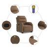 vidaXL Fauteuil de massage inclinable Marron Tissu