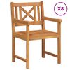 vidaXL Chaises de jardin 8 pc Naturel Bois d'Acacia Massif