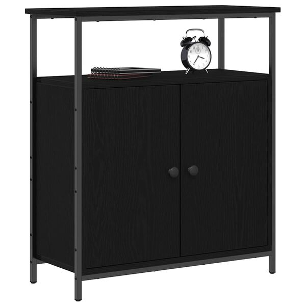 vidaXL Buffet Ch&ecirc;ne noir 70 x 30 x 80 cm Bois d'ing&eacute;nierie