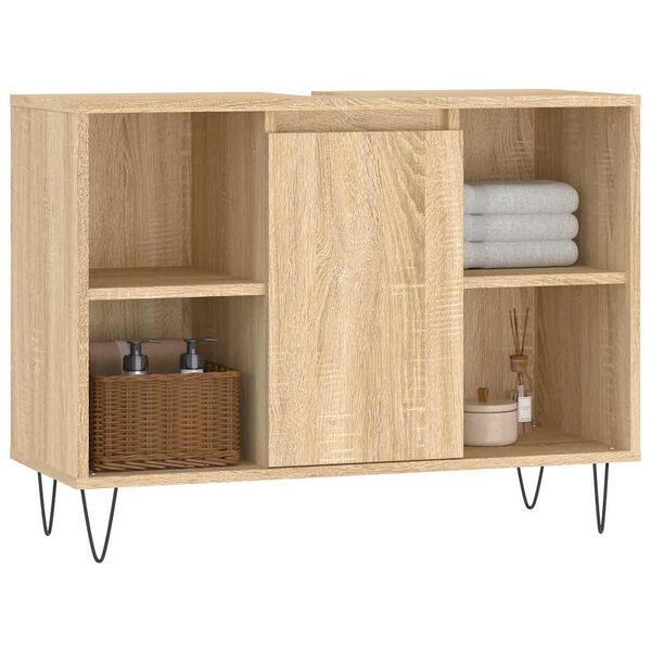 vidaXL Armoire salle de bain chêne sonoma 80x33x60cm bois d'ingénierie
