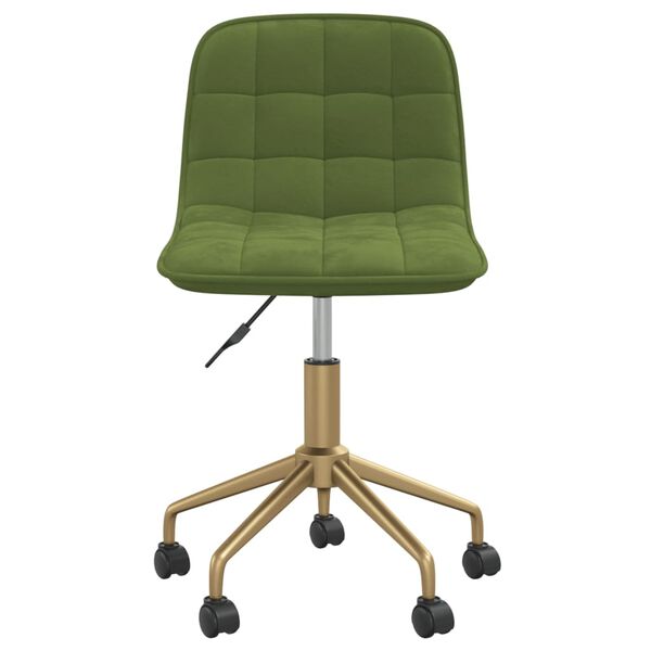 vidaXL Chaise pivotante de salle &agrave; manger Vert clair Velours