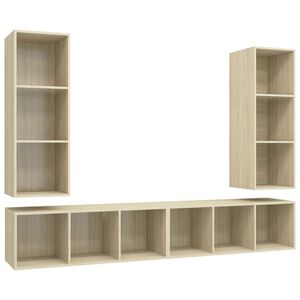 vidaXL Meubles TV muraux 4 pcs Ch&ecirc;ne sonoma Bois d'ing&eacute;nierie