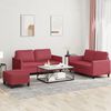 vidaXL Ensemble de canap&eacute;s 3 pcs et coussins Rouge bordeaux Similicuir