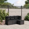 vidaXL Salon de jardin 4 pcs avec coussins noir r&eacute;sine tress&eacute;e