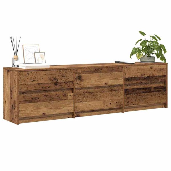 vidaXL Unites TV 2 pcs Bois Ancien 180 x 34 x 50 cm Bois d'ing&eacute;nierie