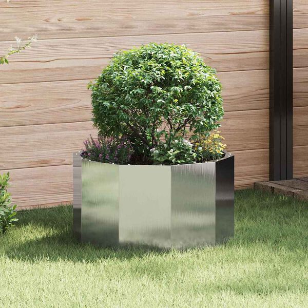 vidaXL Jardinière Argent 60 x 60 x 35 cm Acier inoxydable