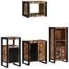 vidaXL Ensemble de mobilier de salle de bain 4 pc Multicolore et noir