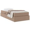 vidaXL Lit avec rangement et matelas 2 pcs Cappuccino Cuir