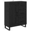 vidaXL Haut Armoire Ch&ecirc;ne noir 69,5 x 34 x 180 cm Bois d'ing&eacute;nierie