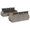 vidaXL Salon de jardin avec coussins 7 pcs gris r&eacute;sine tress&eacute;e