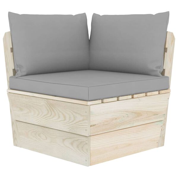 vidaXL Salon de jardin palette 3 pcs avec coussins bois d'&eacute;pic&eacute;a