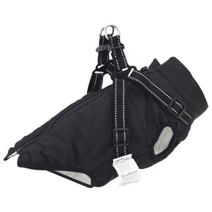 vidaXL Manteau pour chien avec harnais Noir S Fleece et Polyester