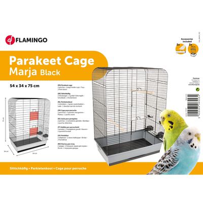 FLAMINGO Cage à perruches Marja 54x34x75 cm Noir