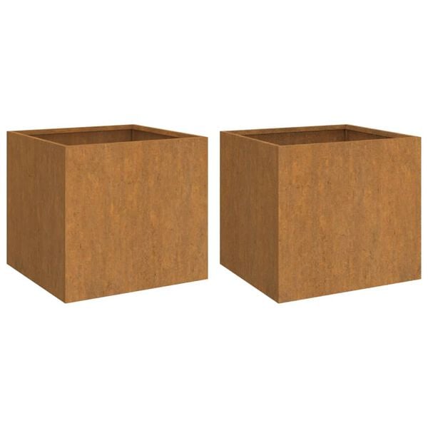 vidaXL Jardini&egrave;res 2 pcs 42x40x39 cm acier corten