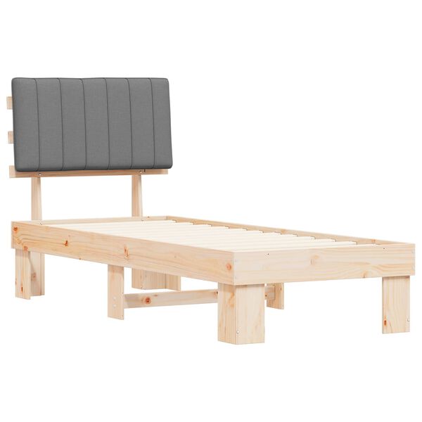 vidaXL Cadre de lit avec t&ecirc;te de lit rembourr&eacute;e Gris clair 80 x 200 cm