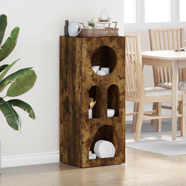 vidaXL Buffet Ch&ecirc;ne fum&eacute; 40 x 35 x 100.5 cm Bois d'ing&eacute;nierie