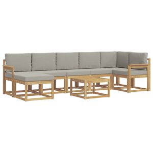 vidaXL Ensemble de canap&eacute;s d'ext&eacute;rieur 8 pc Blanc et gris clair