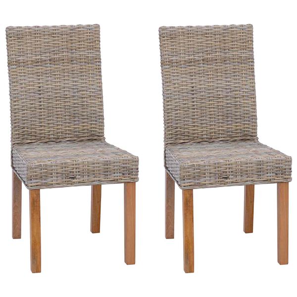 vidaXL Chaise de salle &agrave; manger 2 pcs Gris Kubu 45 x 54 x 93 cm