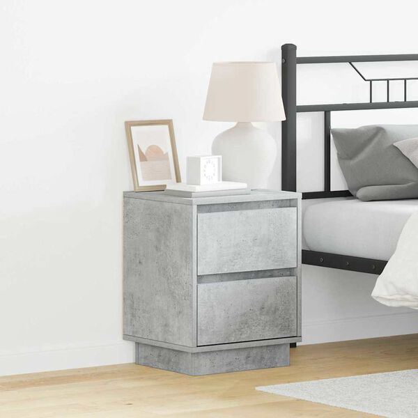 vidaXL Cabinet de chevet avec tiroir Gris b&eacute;ton 39 x 34,5 x 50 cm