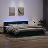 vidaXL Sommier &agrave; lattes de lit et matelas et LED vert fonc&eacute; 200x210cm velours