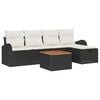 vidaXL Ensemble de canap&eacute; de jardin avec coussin 6 pcs Noir Poly rotin
