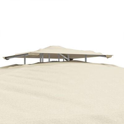 vidaXL Belvédère à double toit crème 3x3x2,68 m tissu