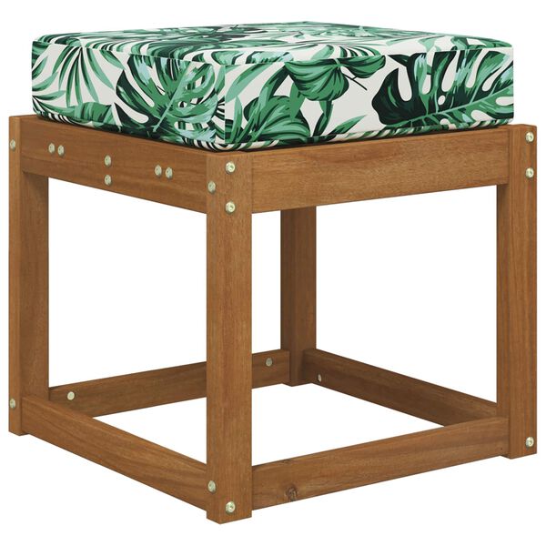 vidaXL Coussin de Si&egrave;ge d'Ext&eacute;rieur Motif feuille 40 x 40 x 8 cm