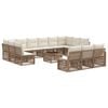 vidaXL Ensemble de canap&eacute; de jardin 14 pcs Beige polyrotin