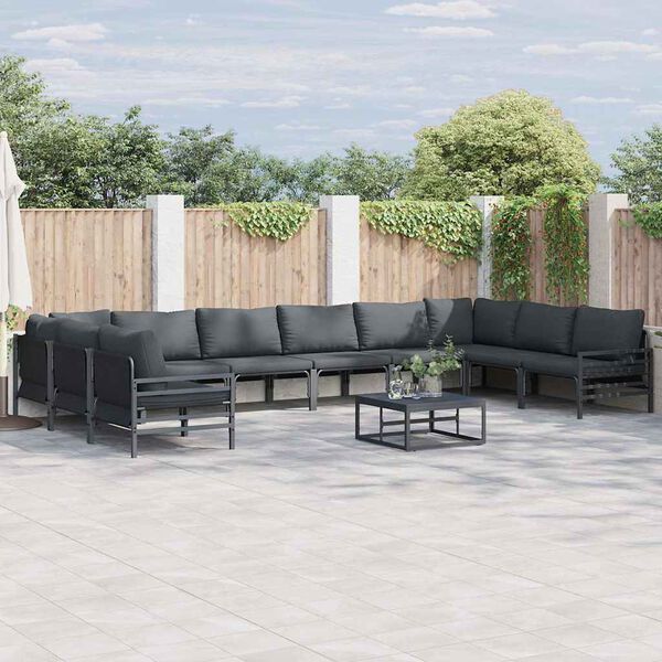vidaXL Ensemble de canapé de jardin Anthracite Acier