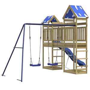 vidaXL Aire de jeux d'ext&eacute;rieur bois de pin impr&eacute;gn&eacute;