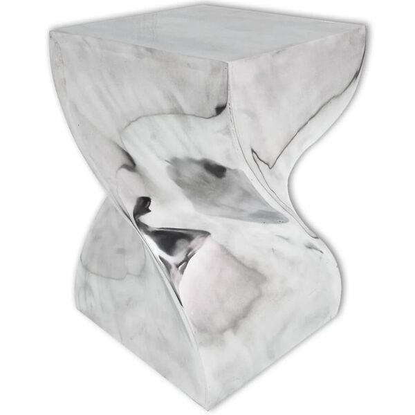 vidaXL Table auxiliaire / Tabouret Forme torsadée Aluminium Argenté