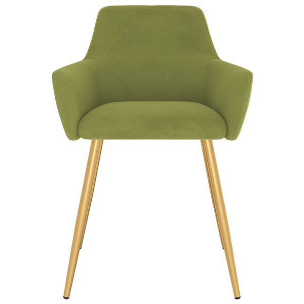 vidaXL Chaises &agrave; manger lot de 6 vert clair velours