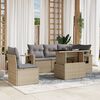 vidaXL Salon de jardin avec coussins 6 pcs beige r&eacute;sine tress&eacute;e