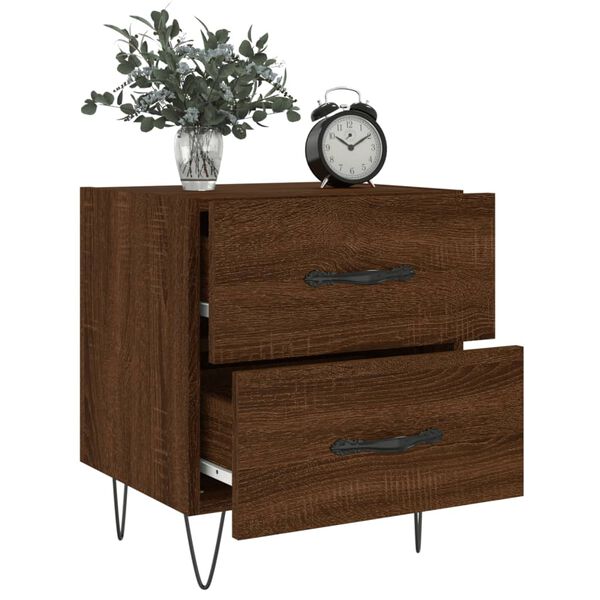 vidaXL Tables de chevet 2 pcs ch&ecirc;ne marron 40x35x47,5 cm