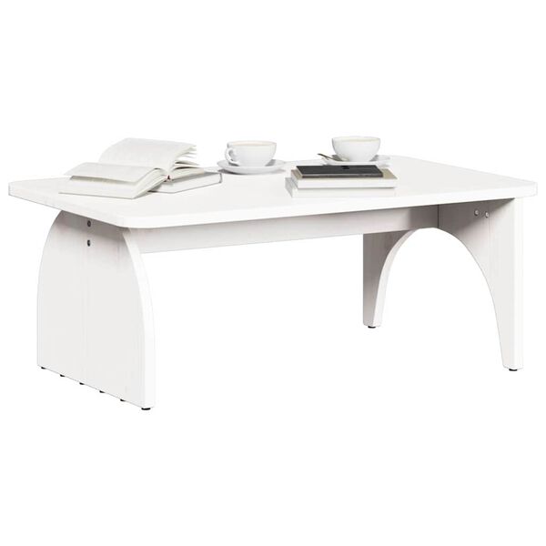 vidaXL Table basse Blanc 80 x 50 x 31 cm Bois massif en pin
