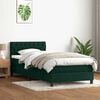 vidaXL Sommier &agrave; lattes de lit et matelas et LED vert fonc&eacute; 80x210 cm velours