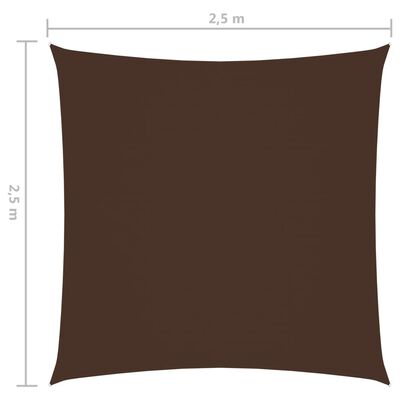 vidaXL Voile de parasol tissu oxford carré 2,5x2,5 m marron